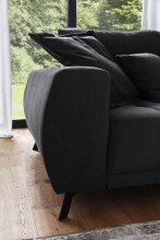 Polsterecke >Aldous< 8 Kissen, Waffelsteppung, beschichtet, anthrazit - 300x108x123 (BxHxT)