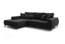 Polsterecke >Aldous< 8 Kissen, Waffelsteppung, beschichtet, anthrazit - 300x108x123 (BxHxT)