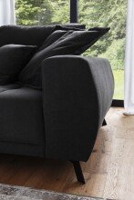 Polsterecke >Aldous< 8 Kissen, Waffelsteppung, beschichtet, anthrazit - 300x108x123 (BxHxT)