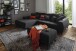 Polsterecke >Aldous< 8 Kissen, Waffelsteppung, beschichtet, anthrazit - 300x108x123 (BxHxT)