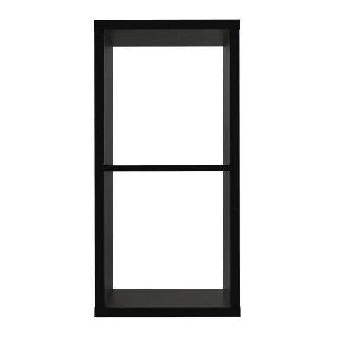 Raumteilerregal >MAURO< 2 Fächer, in Schwarz - 39,5x72,8x32,9cm (BxHxT)