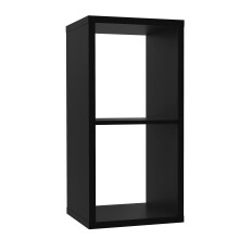 Raumteilerregal >MAURO< 2 Fächer, in Schwarz - 39,5x72,8x32,9cm (BxHxT)