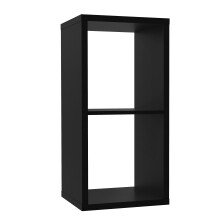 Raumteilerregal >MAURO< 2 Fächer, in Schwarz - 39,5x72,8x32,9cm (BxHxT)