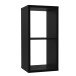 Raumteilerregal >MAURO< 2 Fächer, in Schwarz - 39,5x72,8x32,9cm (BxHxT)