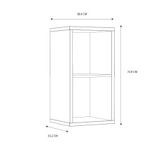 Raumteilerregal >MAURO< 2 Fächer, in Artisan Eiche Dekor - 39,5x72,8x32,9cm (BxHxT)