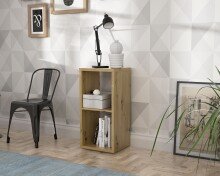 Raumteilerregal >MAURO< 2 Fächer, in Artisan Eiche Dekor - 39,5x72,8x32,9cm (BxHxT)