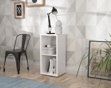 Raumteilerregal >MAURO< 2 Fächer, in Weiss - 39,5x72,8x32,9cm (BxHxT)