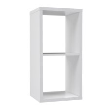 Raumteilerregal >MAURO< 2 Fächer, in Weiss - 39,5x72,8x32,9cm (BxHxT)