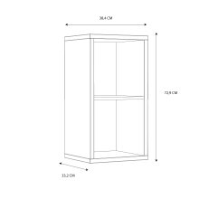 Raumteilerregal >MAURO< 2 Fächer, in Weiss - 39,5x72,8x32,9cm (BxHxT)