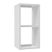 Raumteilerregal >MAURO< 2 Fächer, in Weiss - 39,5x72,8x32,9cm (BxHxT)