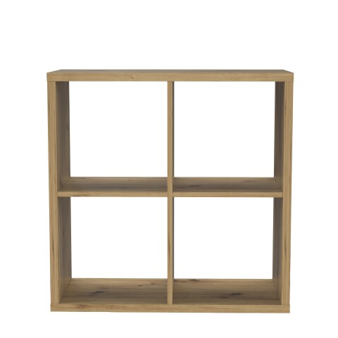 Raumteilerregal >MAURO< 4 Fächer, in Artisan Eiche Dekor - 72,7x72,8x32,9cm (BxHxT)