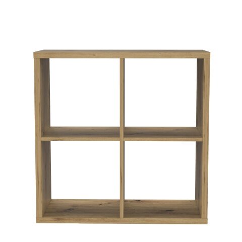 Raumteilerregal >MAURO< 4 Fächer, in Artisan Eiche Dekor - 72,7x72,8x32,9cm (BxHxT)