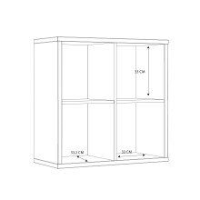 Raumteilerregal >MAURO< 4 Fächer, in Artisan Eiche Dekor - 72,7x72,8x32,9cm (BxHxT)