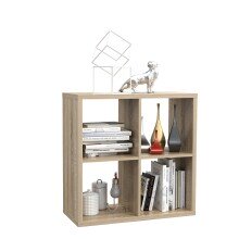 Raumteilerregal >MAURO< 4 Fächer, in Sonoma Eiche Dekor - 72,7x72,8x32,9cm (BxHxT)