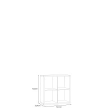 Raumteilerregal >MAURO< 4 Fächer, in Betonoptik Lichtgrau - 72,7x72,8x32,9cm (BxHxT)