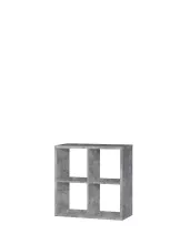 Raumteilerregal >MAURO< 4 Fächer, in Betonoptik Lichtgrau - 72,7x72,8x32,9cm (BxHxT)