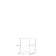 Raumteilerregal >MAURO< 4 Fächer, in Betonoptik Lichtgrau - 72,7x72,8x32,9cm (BxHxT)
