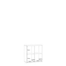 Raumteilerregal >MAURO< 4 Fächer, in Betonoptik Lichtgrau - 72,7x72,8x32,9cm (BxHxT)