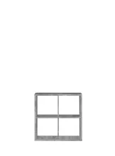 Raumteilerregal >MAURO< 4 Fächer, in Betonoptik Lichtgrau - 72,7x72,8x32,9cm (BxHxT)
