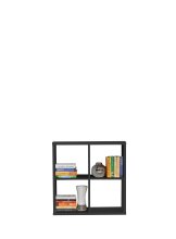 Raumteilerregal >MAURO< 4 Fächer, in Schwarz - 72,7x72,8x32,9cm (BxHxT)