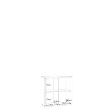 Raumteilerregal >MAURO< 4 Fächer, in Schwarz - 72,7x72,8x32,9cm (BxHxT)