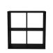 Raumteilerregal >MAURO< 4 Fächer, in Schwarz - 72,7x72,8x32,9cm (BxHxT)