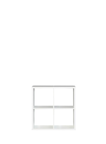 Raumteilerregal >MAURO< 4 Fächer, in Weiss - 72,7x72,8x32,9cm (BxHxT)