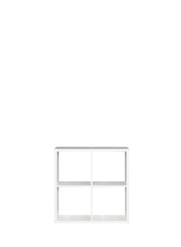 Raumteilerregal >MAURO< 4 Fächer, in Weiss - 72,7x72,8x32,9cm (BxHxT)