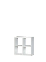 Raumteilerregal >MAURO< 4 Fächer, in Weiss - 72,7x72,8x32,9cm (BxHxT)