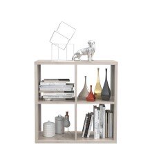 Raumteilerregal >MAURO< 4 Fächer, in Sandeiche Dekor - 72,7x72,8x32,9cm (BxHxT)