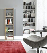 Raumteilerregal >MAURO< 4 Fächer, in Sonoma Eiche Dekor - 38,2x141,8x32,9cm (BxHxT)