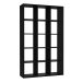 Raumteilerregal >MAURO< 15 Fächer, in Schwarz - 107,2x176,3x32,9cm (BxHxT)