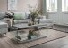 Couchtisch >2049-30< in Grau Steinoptik, MDF und Glas - 110x44x55cm (BxHxT)