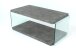 Couchtisch >2049-30< in Grau Steinoptik, MDF und Glas - 110x44x55cm (BxHxT)