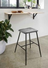 Barhocker >10/121-20< (4er Set) in Grau, Velours -...