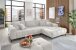 Polsterecke >Aldous< 8 Kissen, Waffelsteppung, beschichtet, creme - 300x108x123cm (BxHx