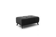Polsterhocker >Aldous< Waffelsteppung, Stoff beschichtet, anthrazit - 103x43x62cm (BxHxT)