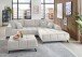Polsterhocker >Aldous< Waffelsteppung, Stoff beschichtet, creme - 103x43x62cm (BxHxT)