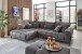 Polsterecke >Aldous< 8 Kissen, Steppung, Stoff beschichtet, dunkelgrau - 300x108x123 BxHxT