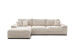 Polsterecke >Adriena< in Cord creme, 6 Kissen, Daune - 323x90x177cm (BxHxT)