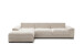 Polsterecke >Adriena< in Cord creme, 6 Kissen, Daune - 323x90x177cm (BxHxT)