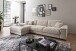Polsterecke >Adriena< in Cord creme, 6 Kissen, Daune - 323x90x177cm (BxHxT)