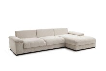 Polsterecke >Adriena< in Cord creme, 6 Kissen, Daune - 323x90x177cm (BxHxT)