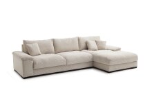 Polsterecke >Adriena< in Cord creme, 6 Kissen,...