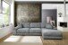 Polsterecke >Adriena< 6 Kissen, Daune, weicher Bezug in Dunkelgrau - 323x90x177cm (BxHxT)