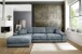 Wohnlandschaft >Adriena< 6 Kissen, Daune, weicher Stoff in Grau - 323x90x177cm (BxHxT)