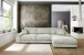 Wohnlandschaft >Adriena< 6 Kissen, Daune, weicher Stoff in Beige - 323x90x177cm (BxHxT)