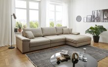 Wohnlandschaft >Adriena< 6 Kissen, Daune, Bezug in...