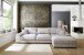 Wohnlandschaft >Adriena< 6 Kissen, Daune, weicher Cord Stoff silbergrau - 323x90x177cm (BxHxT)