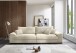 Big-Sofa >Adriena< 5 Kissen, Daune, weicher Cord Stoff in creme - 288x90x106cm (BxHxT)